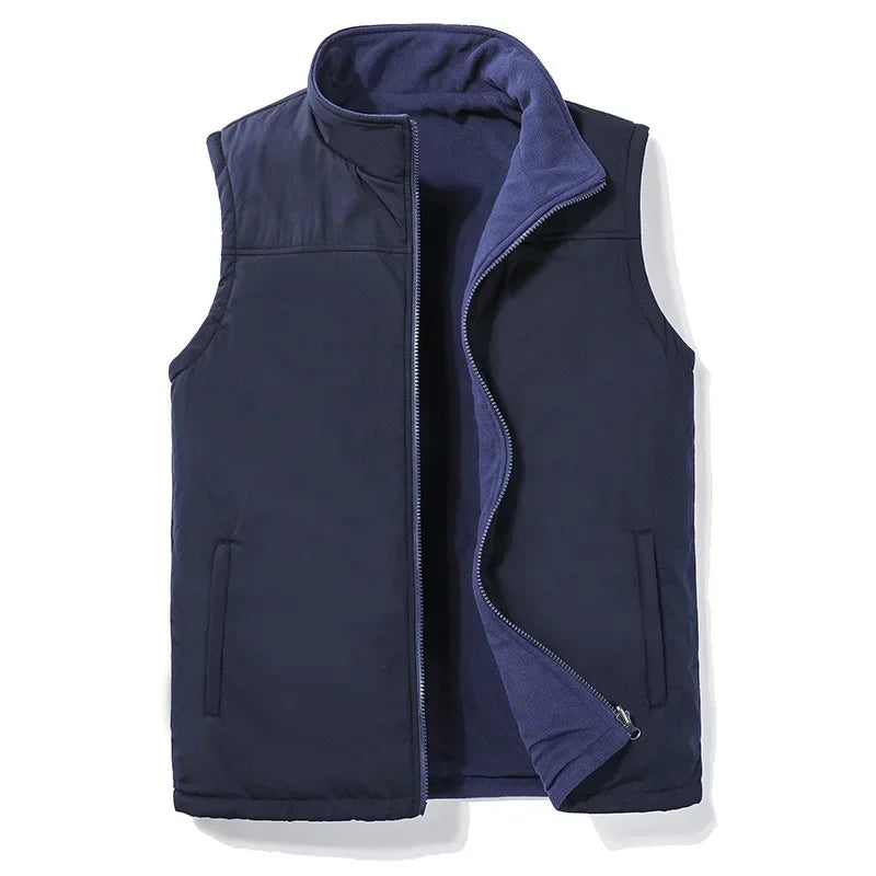 Men 2025 Autumn New Thick Sleeveless Vest Jacket WaistCoat Men's Winter Casual Warm Vests Sleeveless Outwear Fleece Jacket 5XL
