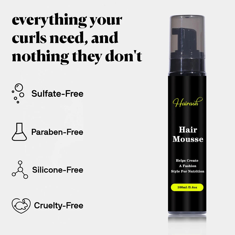 100ml Hair Mousse Foam Hair Care Foam Styling Mousse Curly Hair Styling Mousse