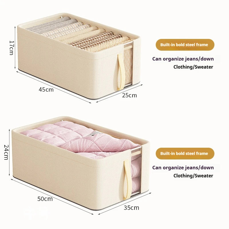 Clothing Storage Box Stack-able Pants Sweater Organizers Household Closet Divider Boxes Wardrobe Storage Organizer