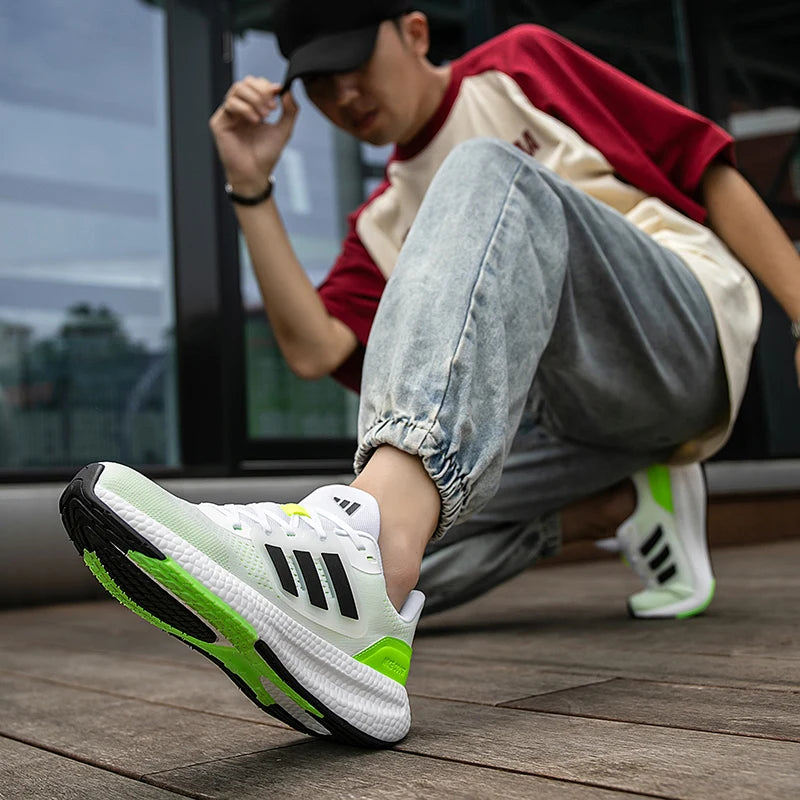 2025 New Summer Lightweight High Quality Three Bars Mesh Popcorn Sports Running Shoes Couple Style36-45 Breathable Comfortable