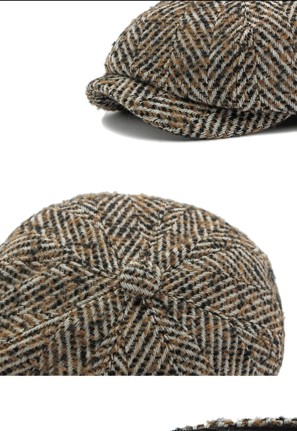 HT4409 Beret Cap Autumn Winter Cap Hat Men Women Striped Artist Painter Wool Beret Hat Male Female Ivy Octagonal Flat Cap Berets