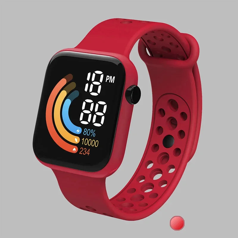YIKAZE Fashion LED Digital Watch for Kids Sports Waterproof Digital Watches Boy Girl Childrens Silicone Watch Electronic Clock