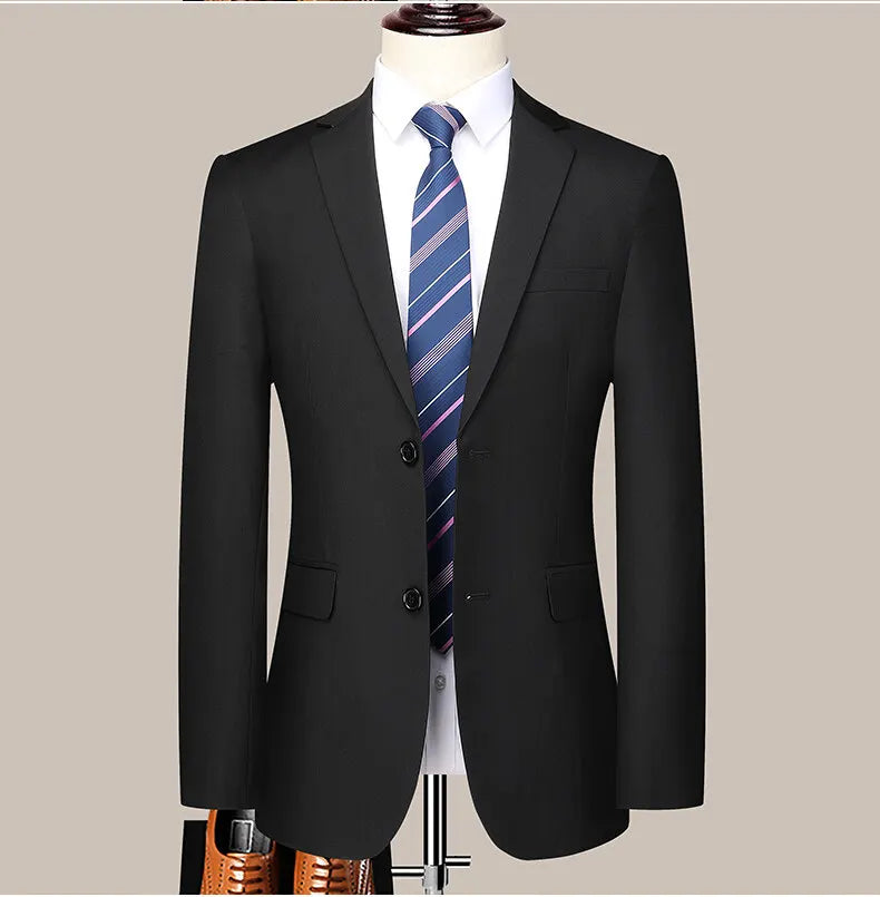 Two button men (suit + trousers) Korean version of fashion slim-fit business professional dress work formal two-piece set