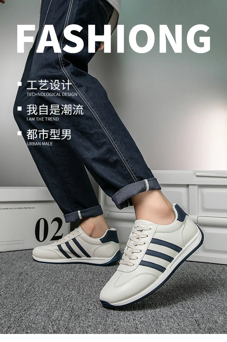 2025Summer Fashion Comfortable Classic New High-Quality Leather Agan Shoes Men's Sneakers Three Colors39-44