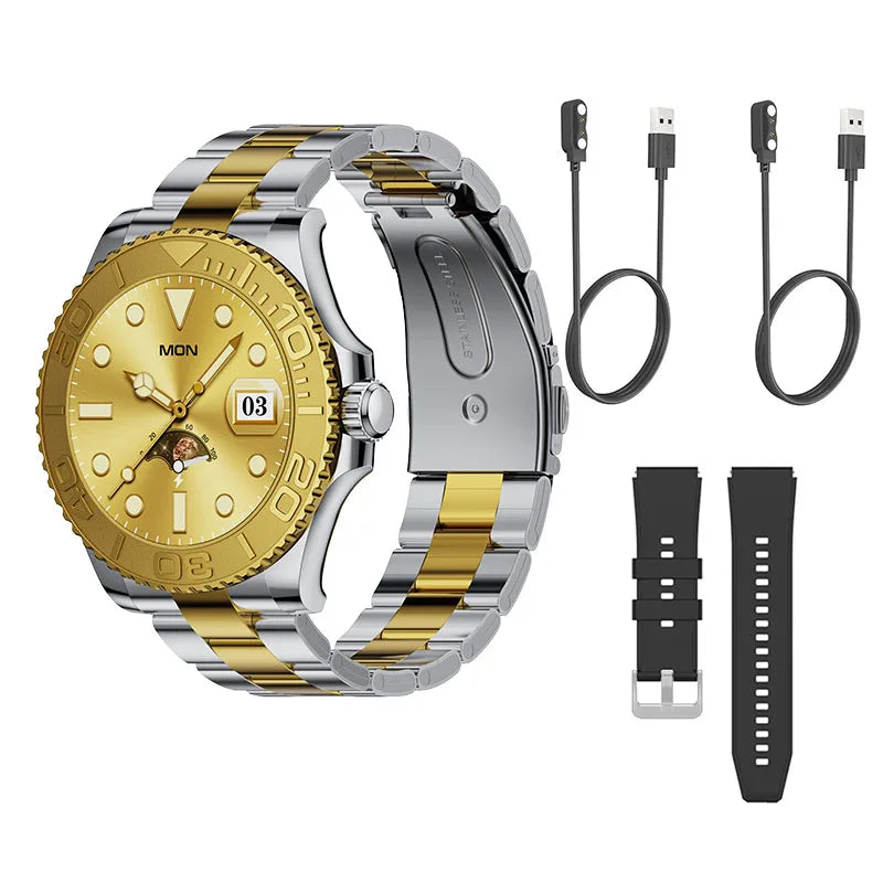 Luxury Smartwatch Smart Watch Men Yacht Range Master Smart Clock with Calls Aiweile AW46 AMOLED Screen Sports Modes for Android