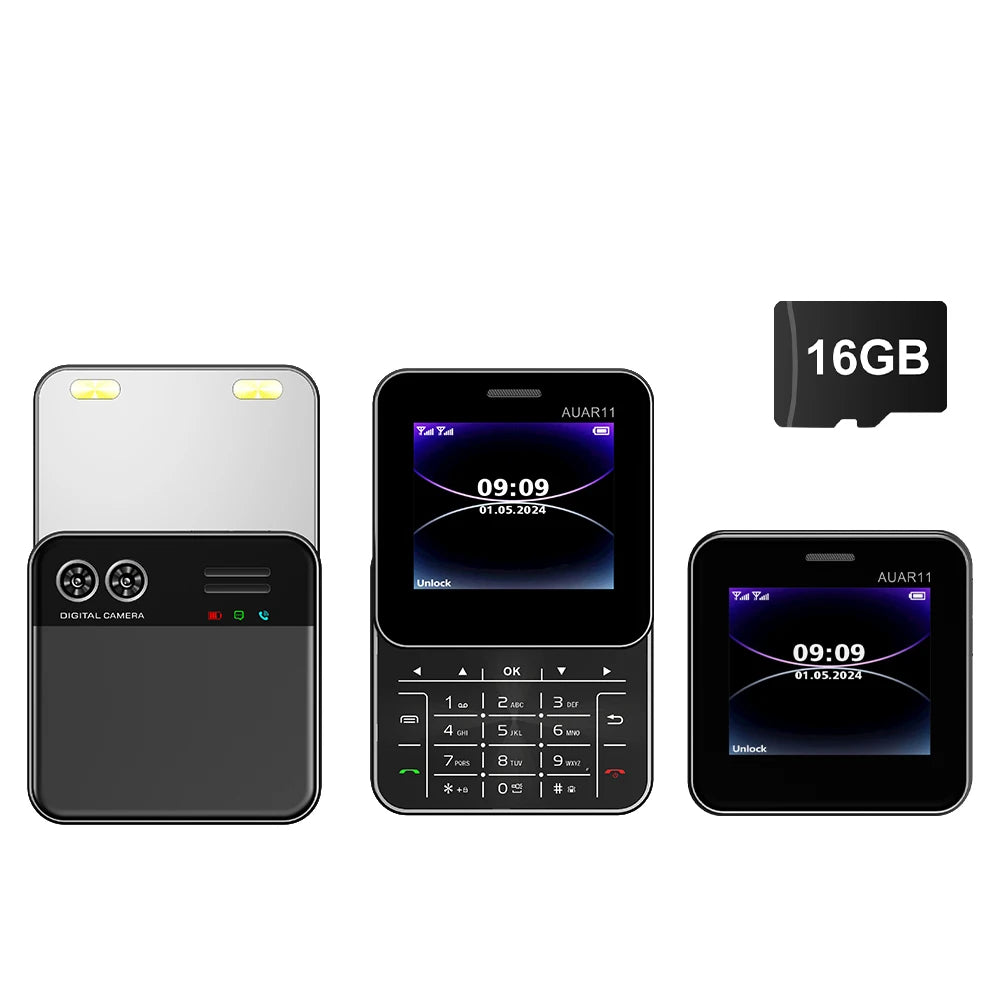 SERVO AUAR11 Rotating Mobile Phone 2 SIM Stadby Torch Speed Dial Magic Voice FM Radio 2G GSM 2.4" Slide Screen Small Cellphones
