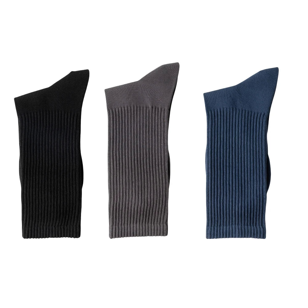 Men's High Quality Business Pure Cotton Socks Solid Color Fashion Casual Long Socks Harajuku Retro Wear-resistant Sports Socks