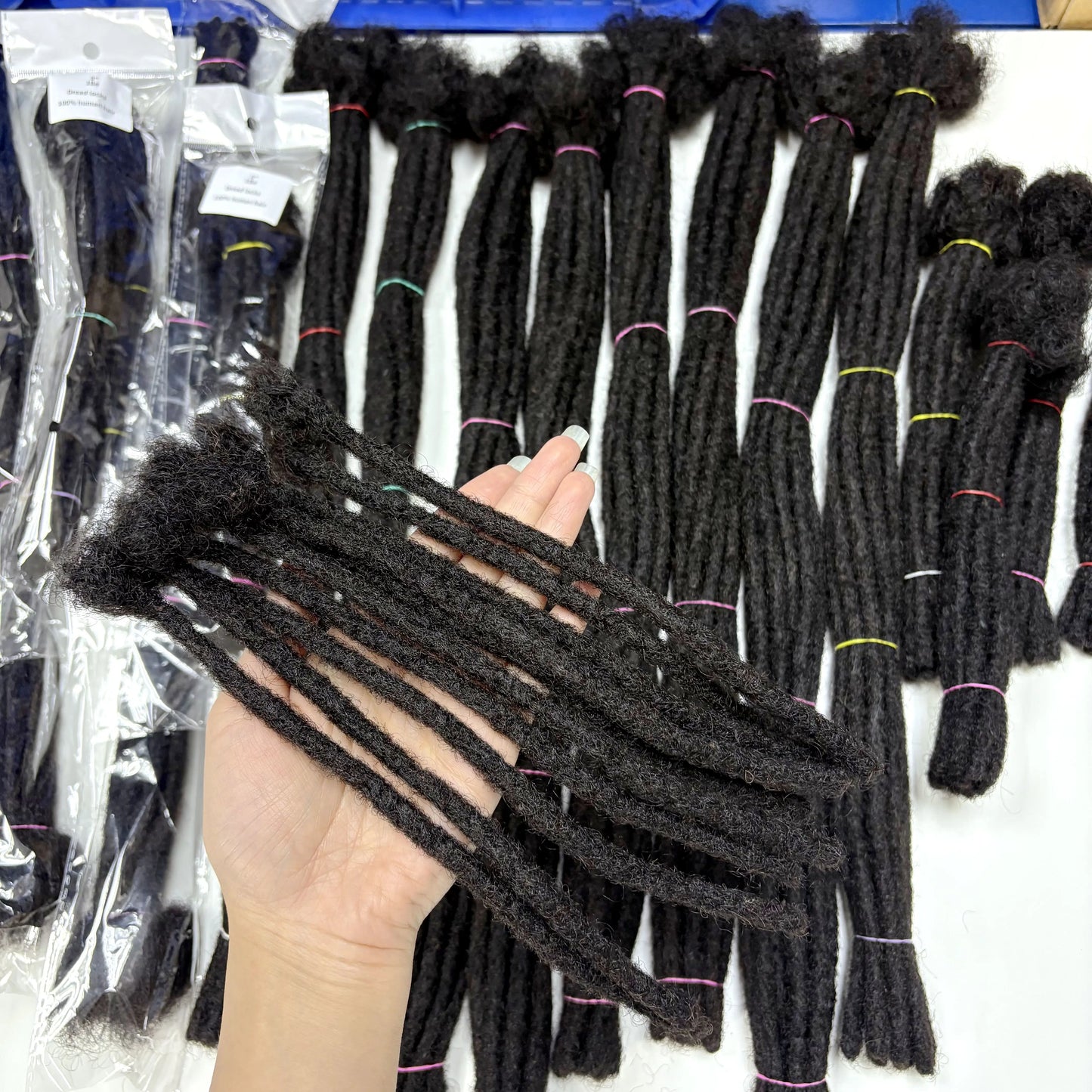 Loc Extension Human Hair with Curly Ends 8-14inch 100% Human Hair Handmade Inter Loc Dreadlock Extension for Men Women Kids