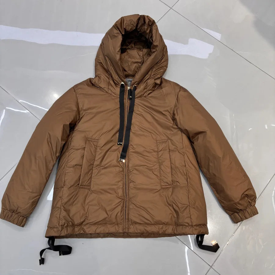 Schinteon Women's 90% White Duck down Jacket Casual Loose Oversize Autumn Winter Outwear with Hood Top Quality Coat 2025 New