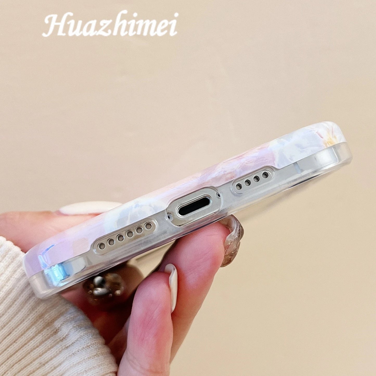 Luxury Laser Flowers Glitter iPhone Case For iPhone 11 12 13 15 16 17 Pro Max Air Plus Fashion Silicone Shockproof Bumper Cover