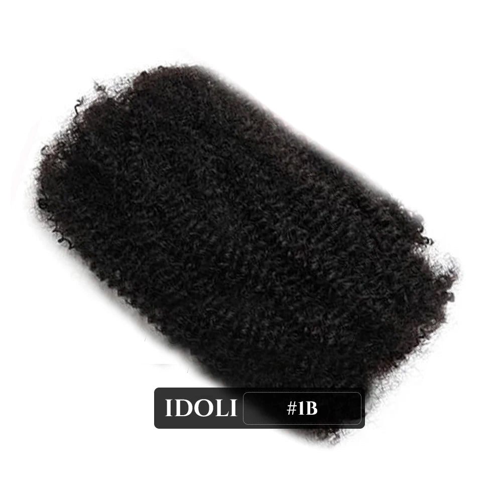 Afro Kinkys Bulk Human Hair for Dreadlocks Extensions 50g Afro Kinkycurly Human Braiding Hair Bundles for Mini Twist Repair Locs
