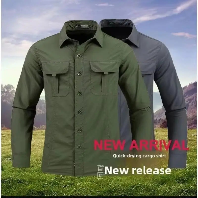 Spring and Autumn Men's New Style Lightweight Breathable shirt tactical multifunctional shirt outdoor long sleeved work shirts