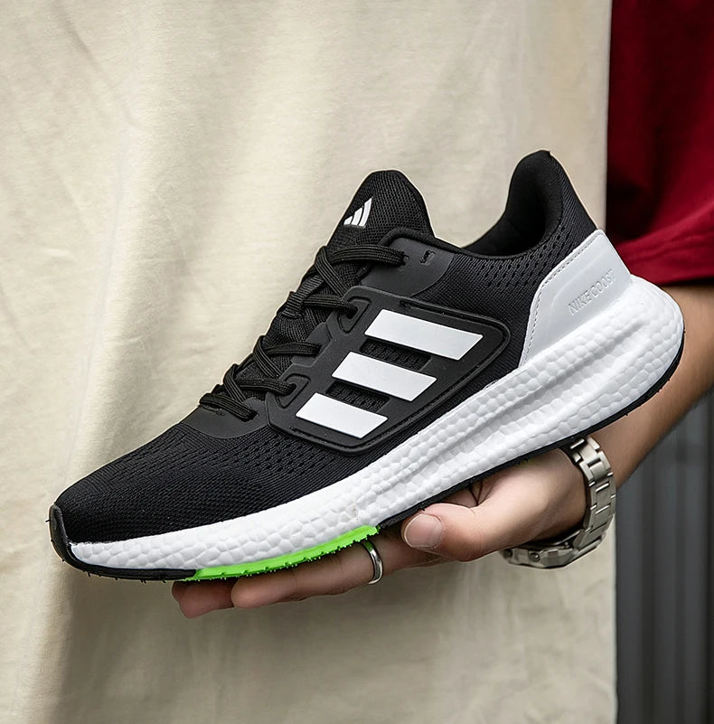 2025 New Summer Lightweight High Quality Three Bars Mesh Popcorn Sports Running Shoes Couple Style36-45 Breathable Comfortable