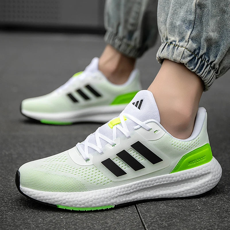 2025 New Summer Lightweight High Quality Three Bars Mesh Popcorn Sports Running Shoes Couple Style36-45 Breathable Comfortable