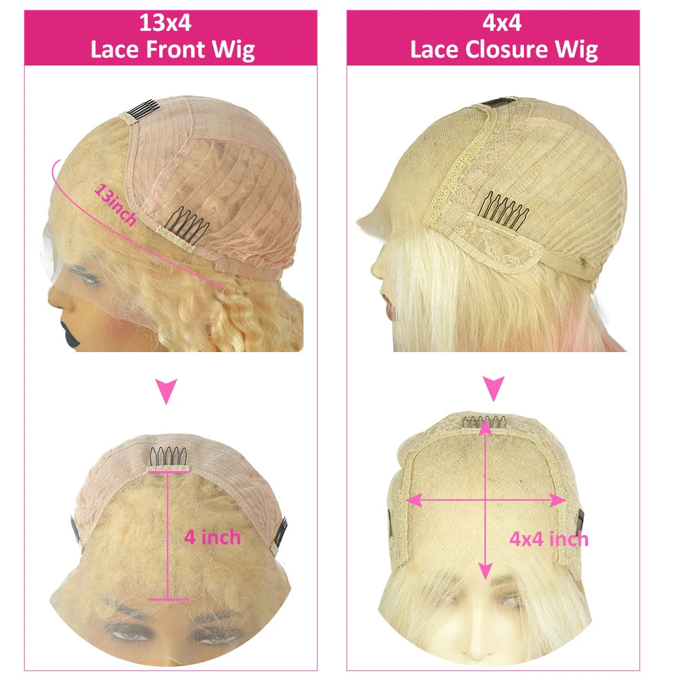 Platinum Blonde Short Bob Human Hair Lace Front Wigs for Women White Colored 60 Brazilian Straight Lace Closure Wigs Pre Plucked