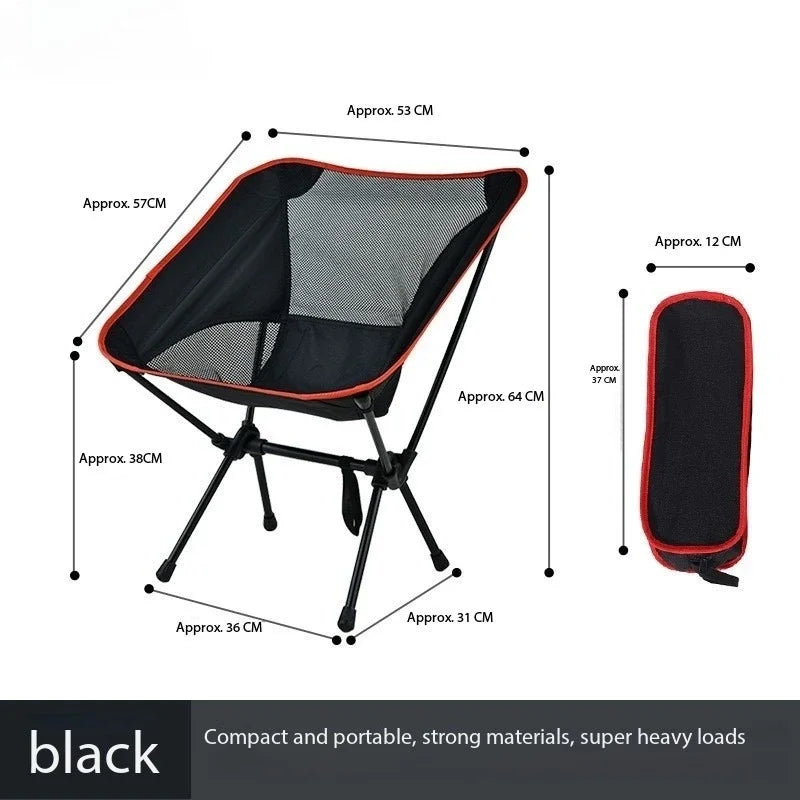 Outdoor Folding Chair Portable Ultralight Oxford Fabric Fishing Moon Chairs Detachable Hiking Camp Lightweight Chair Furniture