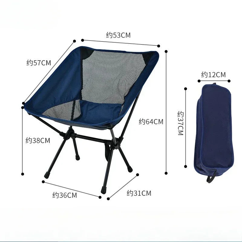 Portable Chair Folding Ultralight Oxford Fabric Moon Chair Camping Beach Fishing Chairs Picnic Hiking Garden Outdoor Furniture
