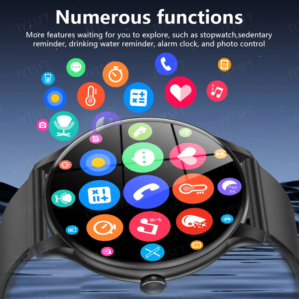 LAXASFIT New Smart Watch Men's Full Touch Screen Sports & Fitness Watch Bluetooth Talk Ladies Smart Watch for Android iOS