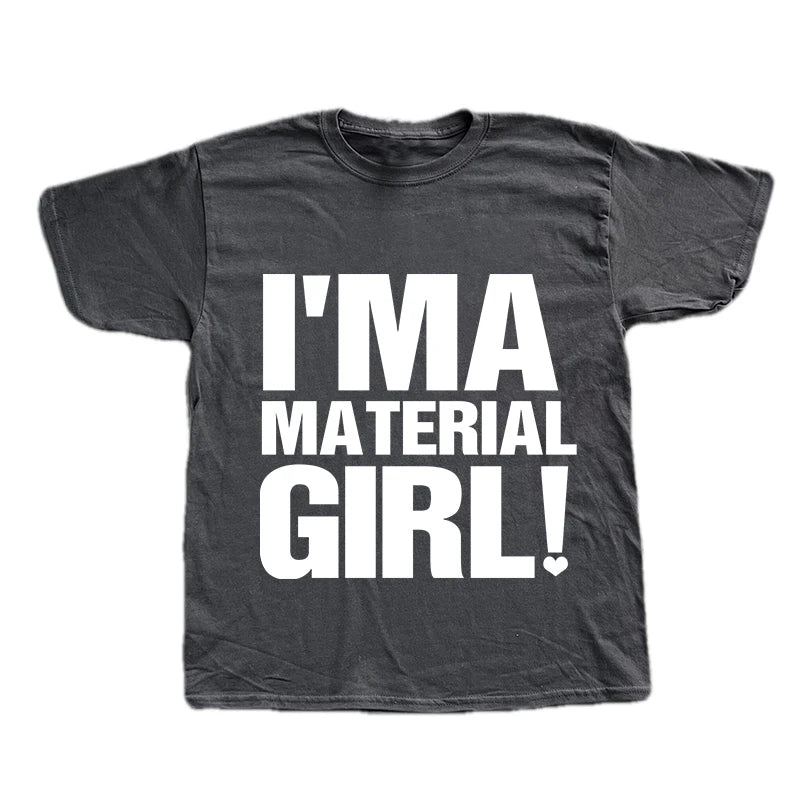 Aesthetic Letter Print Women's Loose Cotton Short Sleeve Tee Punk Emo Girls Retro Y2K Oversized Tops Casual Harajuku Streetwear