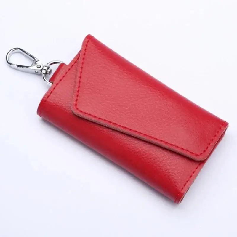 2025 New PU Leather Keychain Men Women Key Holder Organizer Pouch Cow Split Car Wallet Housekeeper Case Mini Card Bag