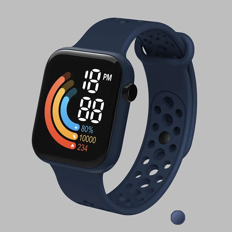 YIKAZE Fashion LED Digital Watch for Kids Sports Waterproof Digital Watches Boy Girl Childrens Silicone Watch Electronic Clock