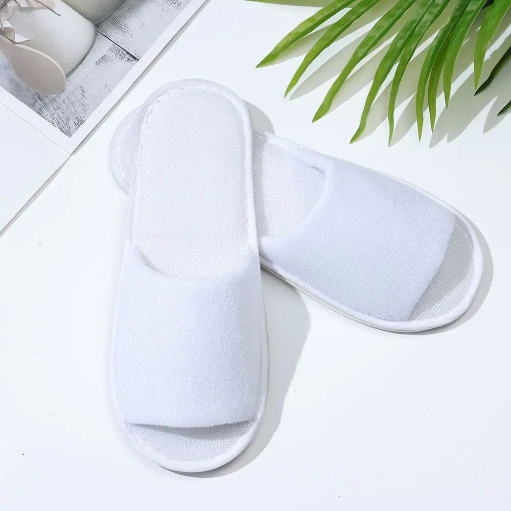 5 Pairs Comfortable Breathable Non Slip Sole SPA Guest Slippers Open Toe Slippers Hotel Shoes Hotel Supplies