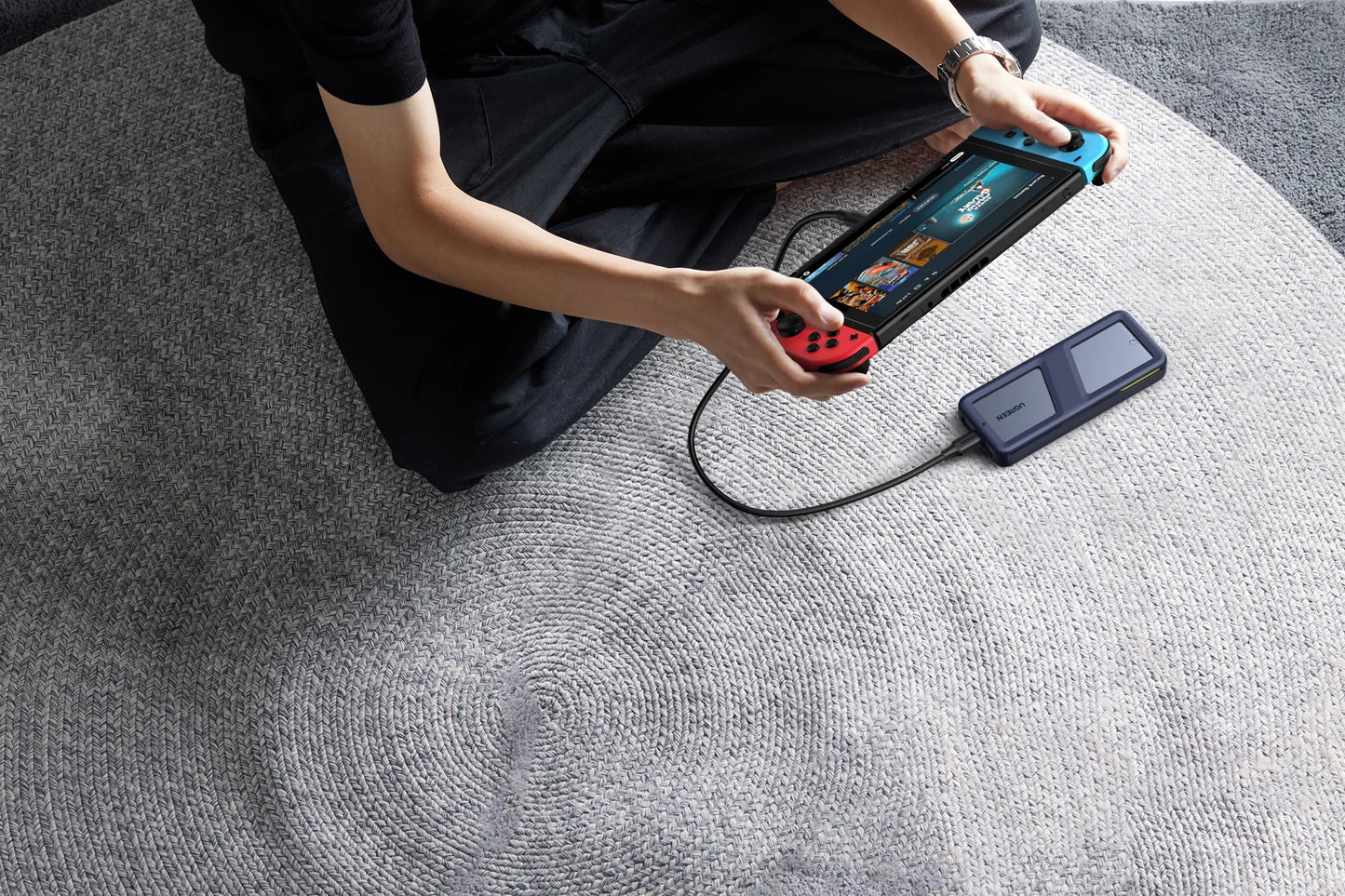 UGREEN 20Gbps M.2 SSD Case NVMe SATA SSD Enclosure Adapter USB 3.2 Gen2 External Enclosure Supports RGB Lighting effect