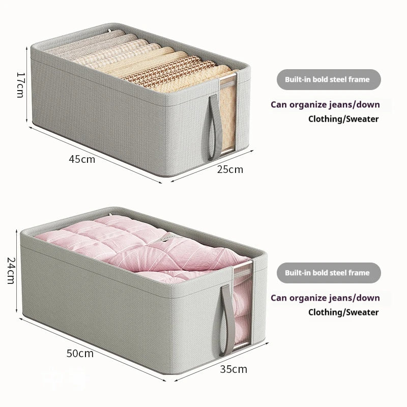 Clothing Storage Box Stack-able Pants Sweater Organizers Household Closet Divider Boxes Wardrobe Storage Organizer