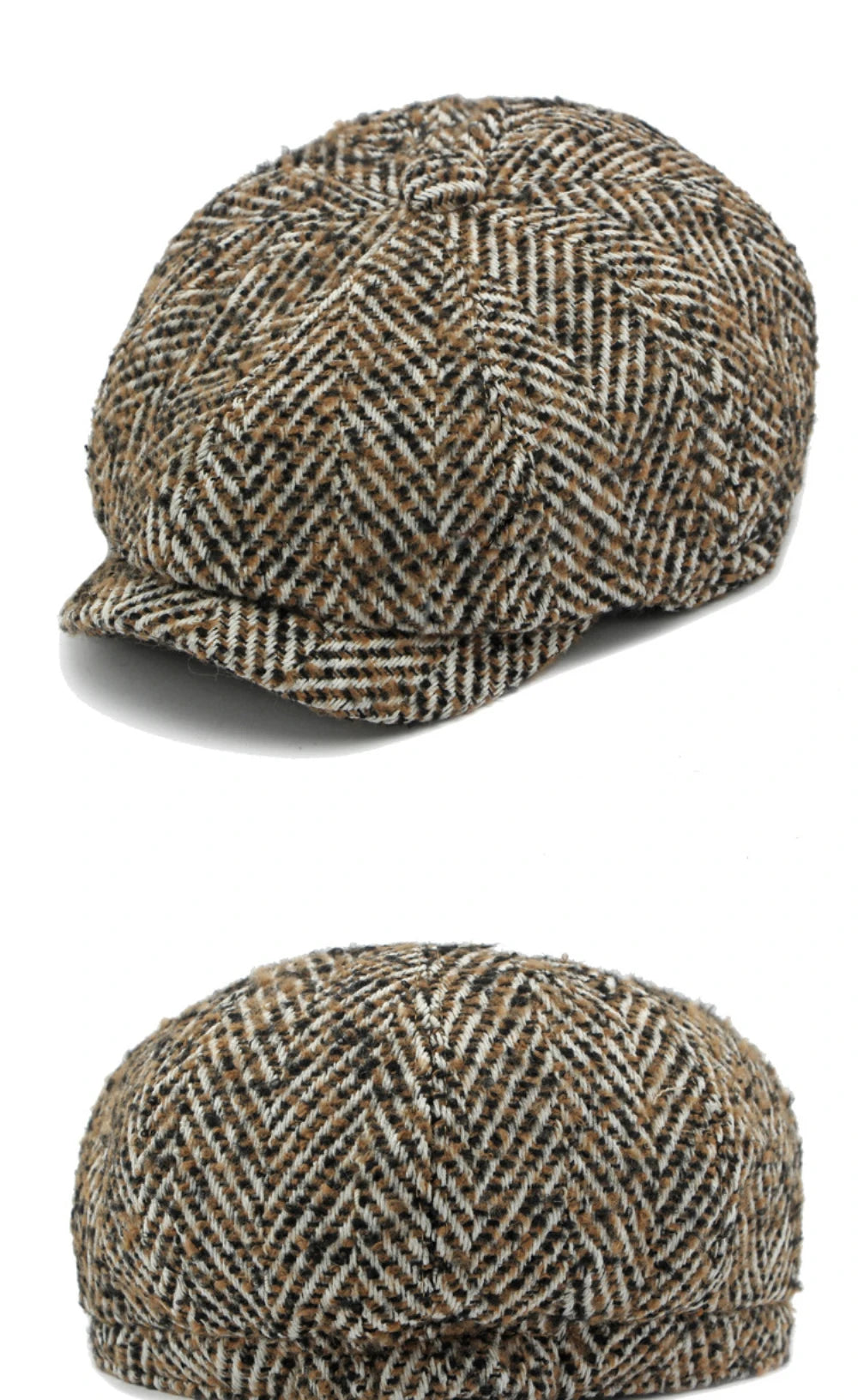 HT4409 Beret Cap Autumn Winter Cap Hat Men Women Striped Artist Painter Wool Beret Hat Male Female Ivy Octagonal Flat Cap Berets
