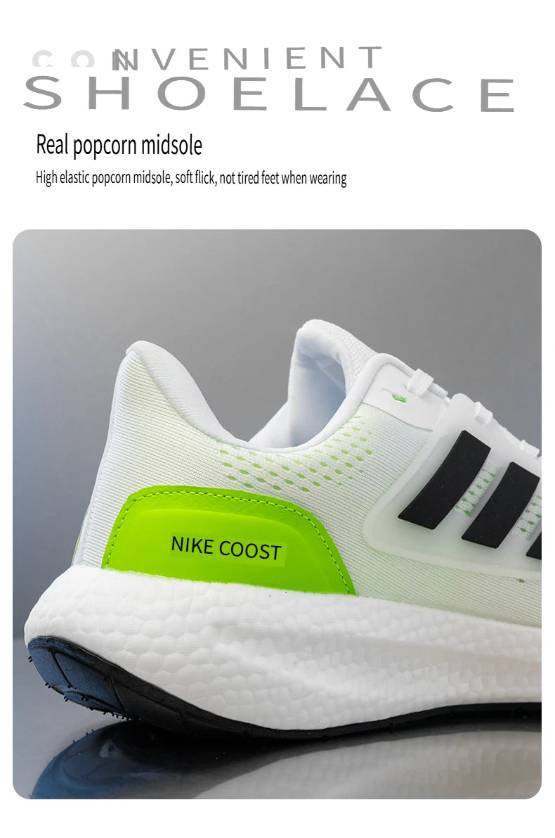 2025 New Summer Lightweight High Quality Three Bars Mesh Popcorn Sports Running Shoes Couple Style36-45 Breathable Comfortable