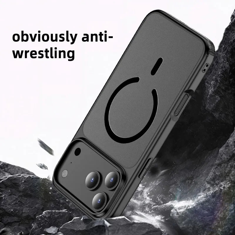 Wlons Magsafe Magnetic Wireless Charging Frosted Shockproof Case for iPhone 17 Pro Max 17 Air Skin Feel Rugged Armor Cover