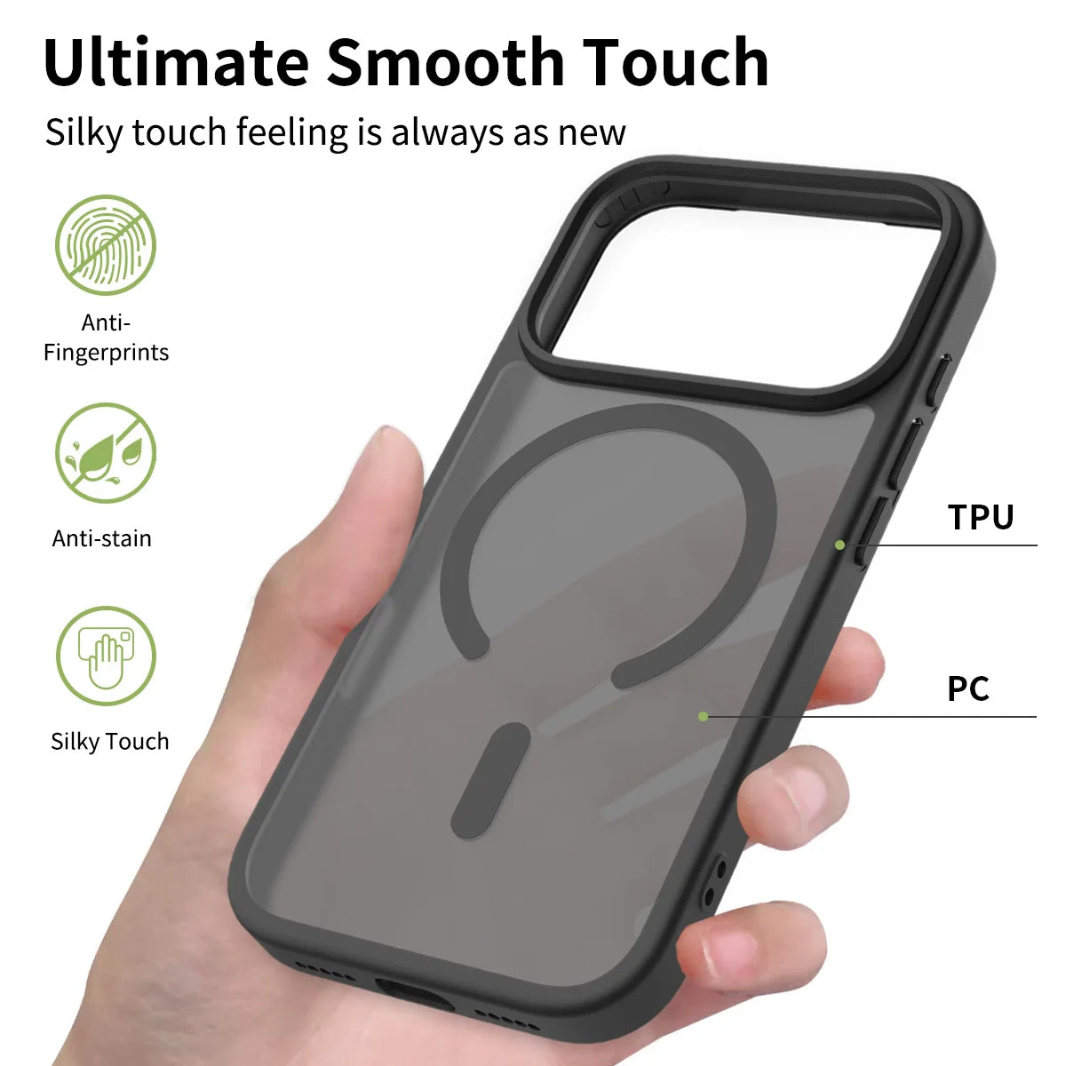 Fit iPhone 17 Pro Matte Case,Compatible with MagSafe Shockproof Protection Translucent Cover For iPhone 17 Air/17 Pro Max/17
