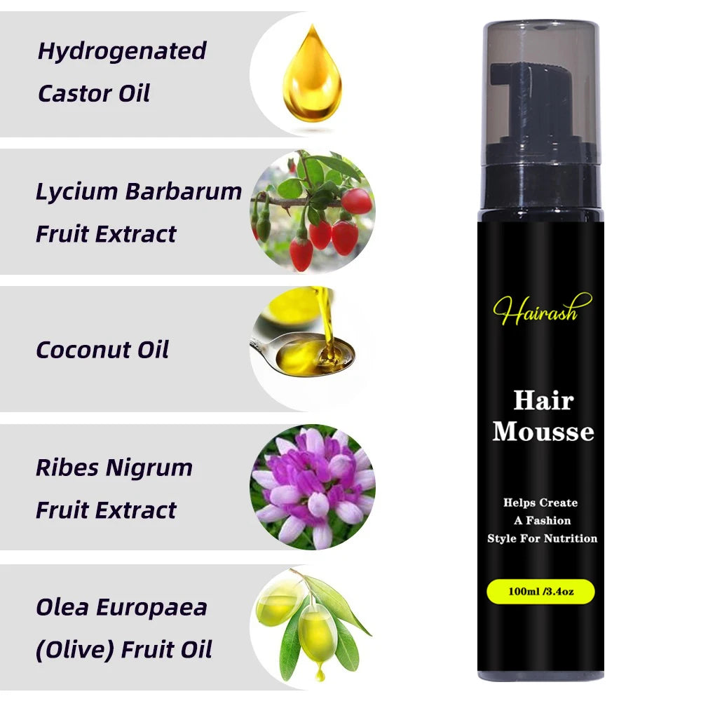 100ml Hair Mousse Foam Hair Care Foam Styling Mousse Curly Hair Styling Mousse