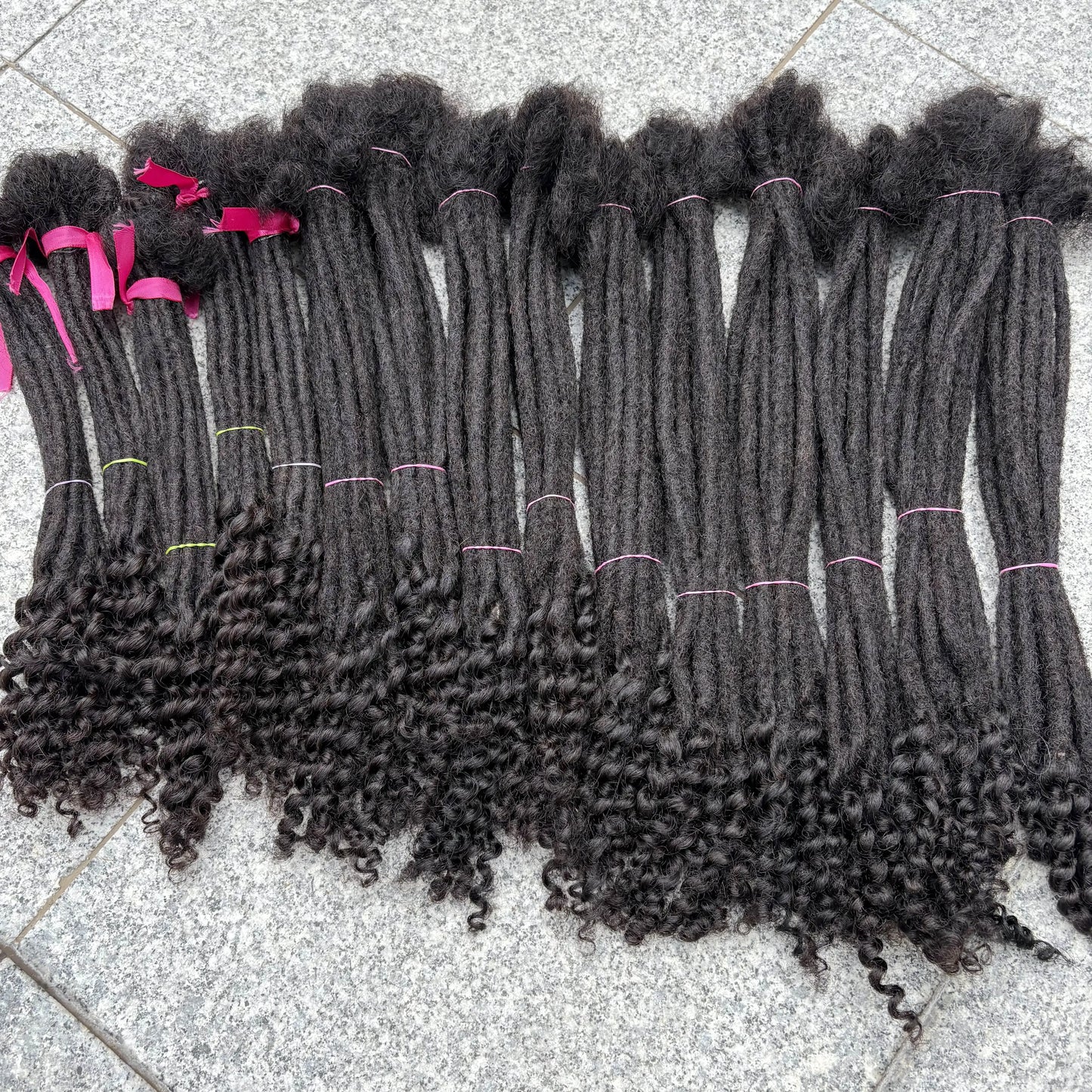 Loc Extension Human Hair 8-14inch 100% Human Hair Handmade Inter Loc Dreadlock Extension with Curly Ends for Men Women Kids