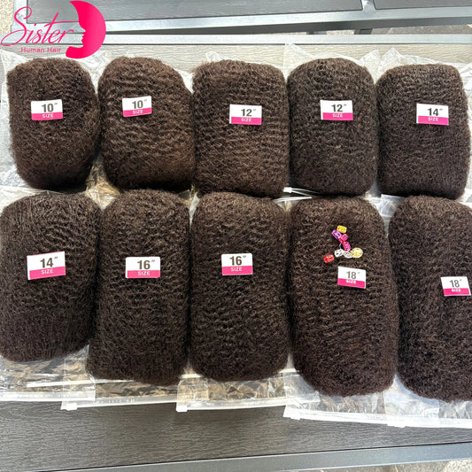 10-18Inch 4C Afro Kinky Bulk Human Hair Extensions No Weft 30 or 50g/Pack Brazilian Remy Bulk for Locs Micro Twist Braiding Hair