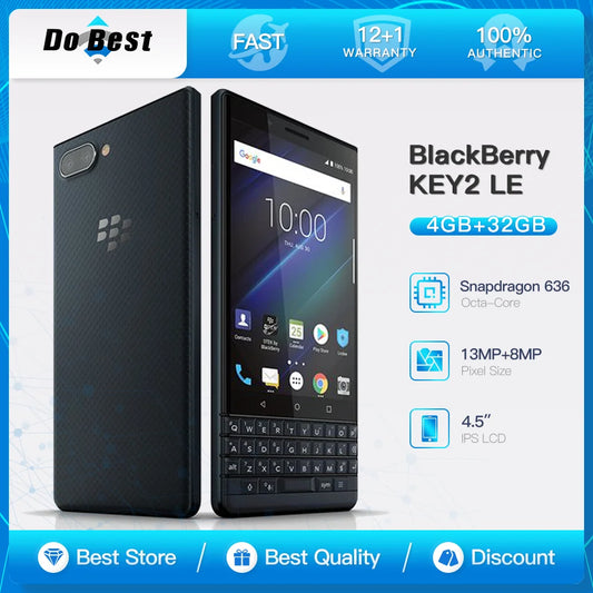 BlackBerry Key2 LE 4G LTE Mobile Phone 4.5'' IPS LCD 3GB/4GB RAM 32GB/64GB ROM 13MP+5MP Octa-Core Android Keyboard SmartPhone