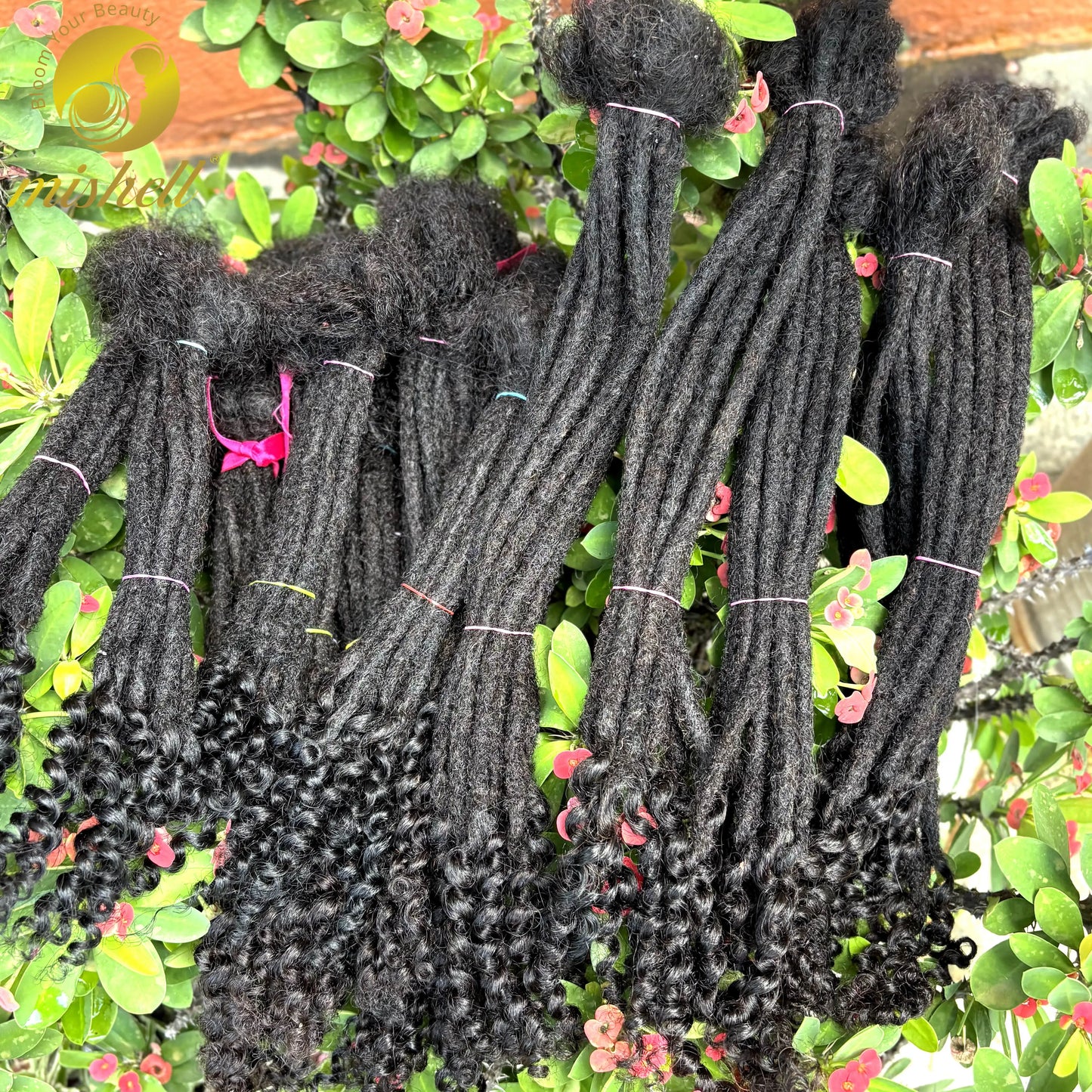 Loc Extension Human Hair 8-14inch 100% Human Hair Handmade Inter Loc Dreadlock Extension with Curly Ends for Men Women Kids