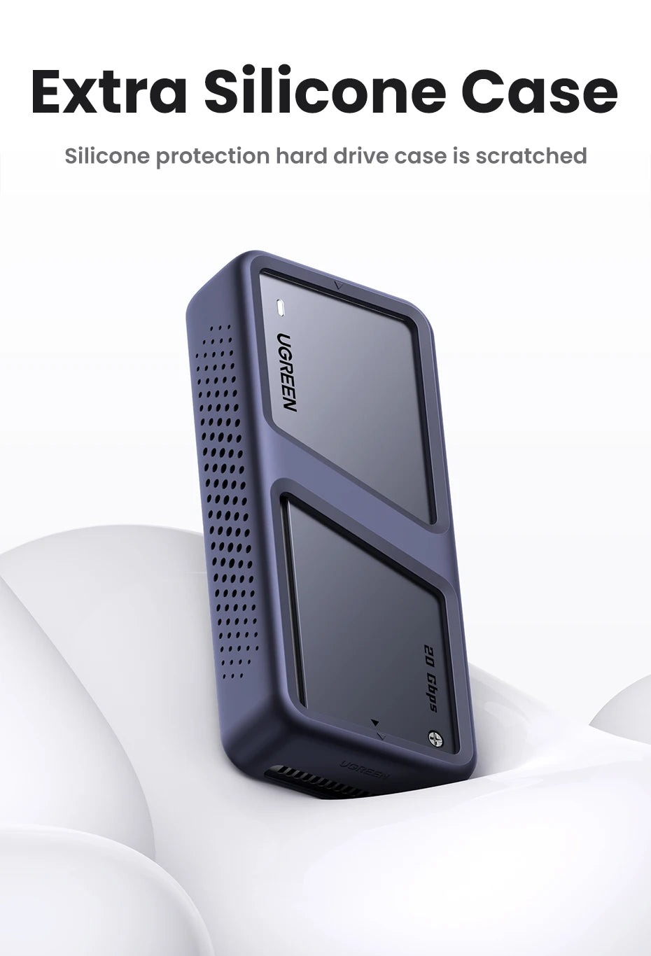 UGREEN 20Gbps NVMe SSD Case SSD Enclosure M.2 to USB3.2 Gen2x2 SSD Adapter for M.2 NVME PCIE Built-in Cooling Vest Aluminum Case