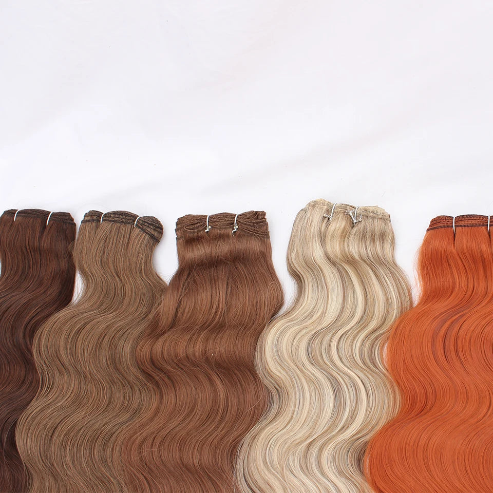 Russia Heat Resistant Synthetic Fiber Hair Extensions Natural Soft Body Wave Ponytail Hair Bundles 30inch 200g Thick For Women