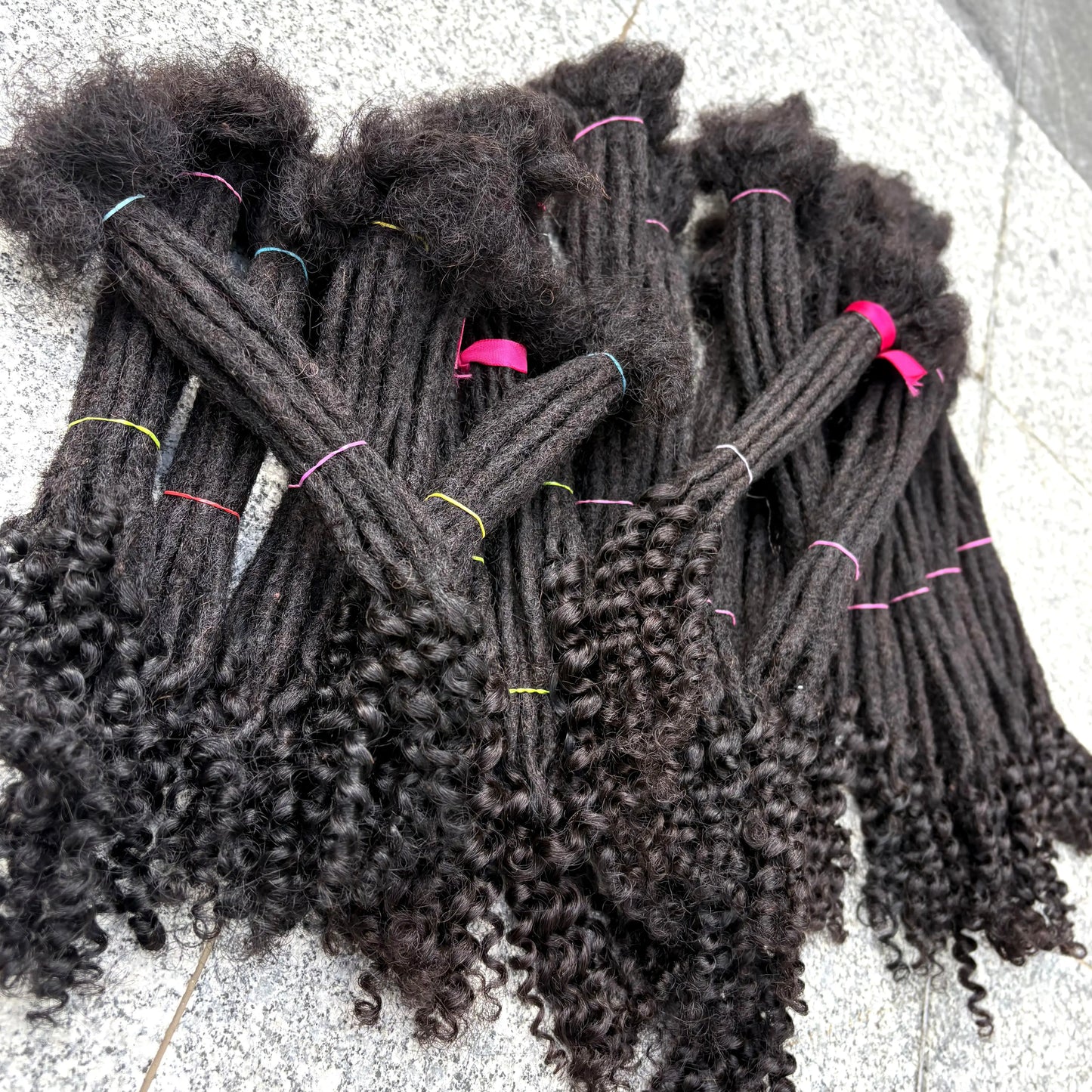 Loc Extension Human Hair 8-14inch 100% Human Hair Handmade Inter Loc Dreadlock Extension with Curly Ends for Men Women Kids