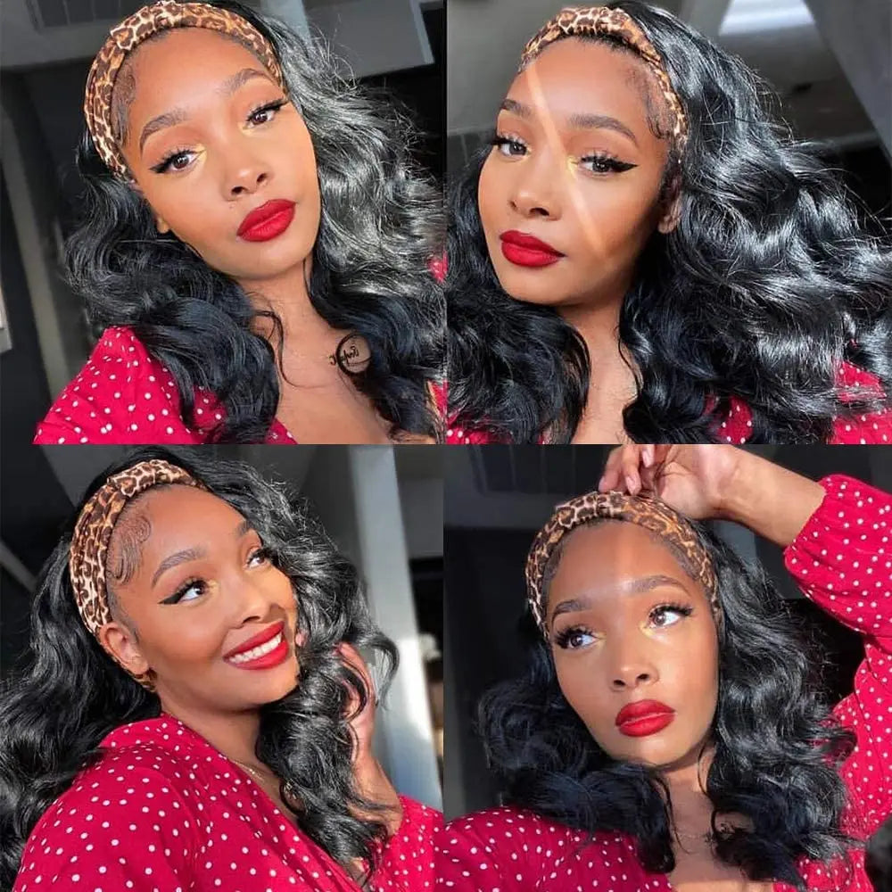 Body wave Headband Wig 250% Human Hair Wigs For Women Brazilian Straight Wig 8"-34" Remy Human Hair Wig 200% Machine Made Wig