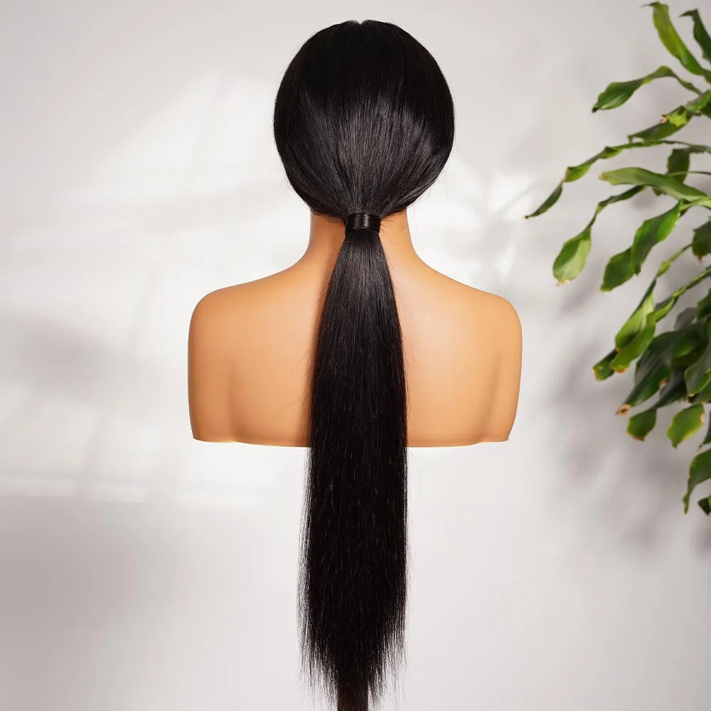 13x6 Bye Bye Knots Glueless Wigs Human Hair Ready to Wear Bone Straight Lace Front Wig Human Hair Wig Bleached Knots Megalook