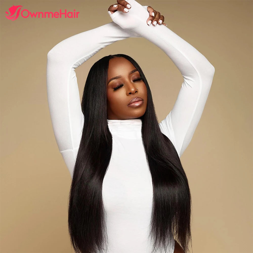 13x6 Bye Bye Knots Glueless Wigs Human Hair Ready to Wear Bone Straight Lace Front Wig Human Hair Wig Bleached Knots Megalook