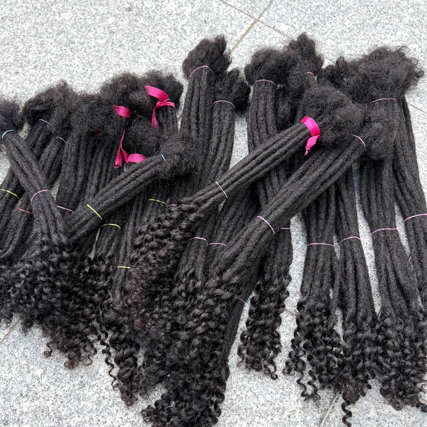 Loc Extension Human Hair 8-14inch 100% Human Hair Handmade Inter Loc Dreadlock Extension with Curly Ends for Men Women Kids