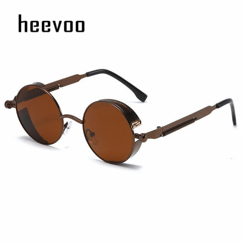 Metal Steampunk Sunglasses Men Women Fashion Round Glasses Brand Designer Vintage Sun Glasses High Quality Oculos de sol UV400