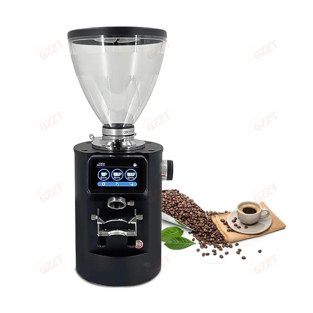 90MM Burr Automatic Coffee Grinder 3.5LBS Hopper Anti-jumping Bean Adjustable Thickness Cafe Grinding Machine Commercial Cafe