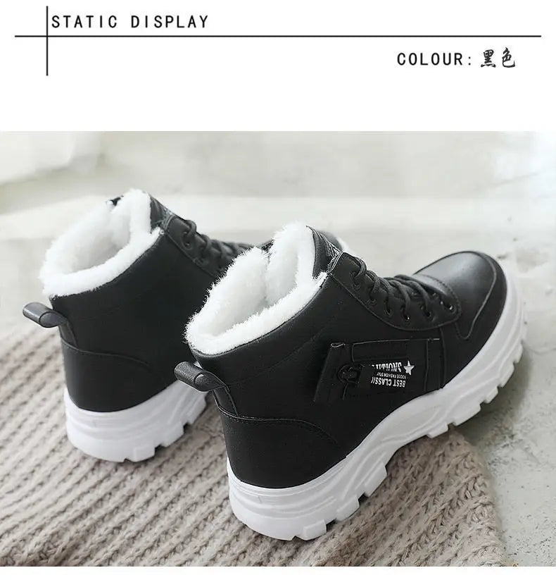 Winter Ladies Shoes  Lace up Women Sneakers Snow Ankle Boots Waterproof Warm Platform Botas woman footwear botas de mujer