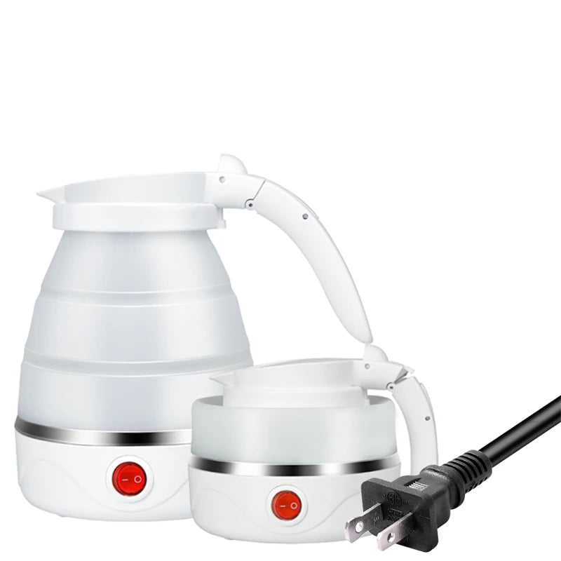 Travelling Folding Kettle Electric Silicone Water Kettles Mini 600ml  Portable Collapsible Tea Kettle