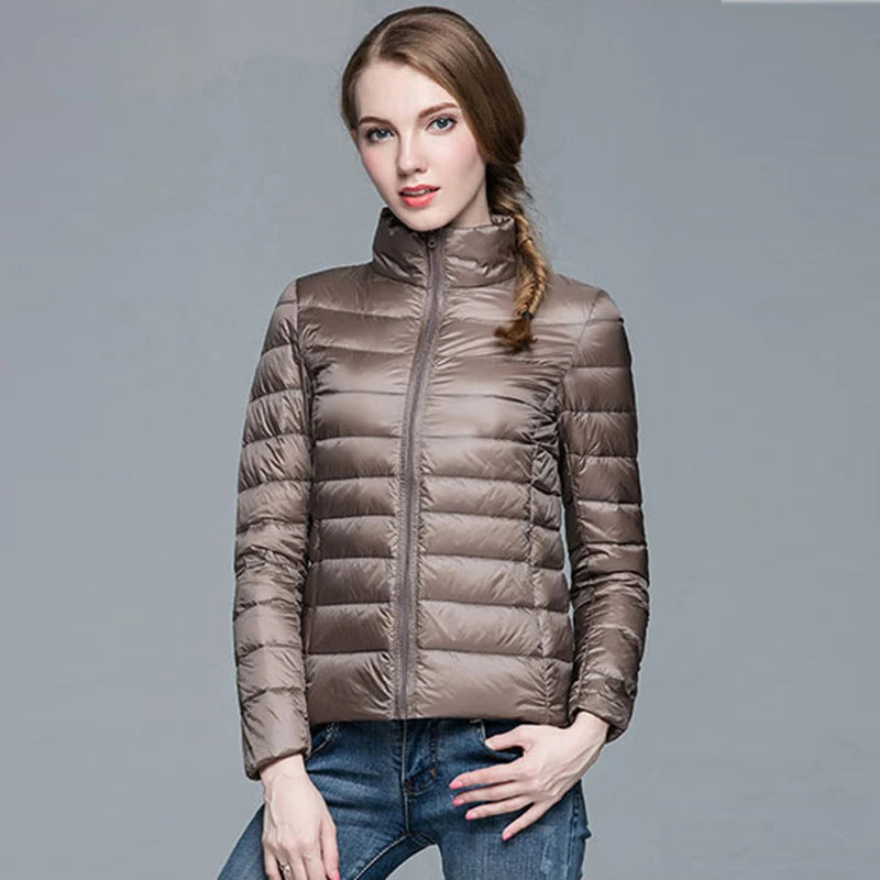 2024 New Casual 90% Ultra Light White Duck Down Jacket Women Autumn Winter Warm Coat Lady Plus Size Jackets Female Hooded Parka