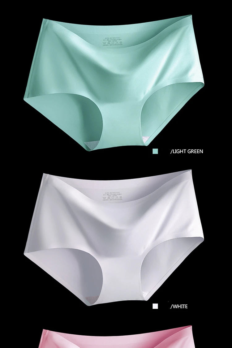 10PCS/Set Women's Panties Seamless Female Underwear Plus Size Cozy Briefs Breathable Silk Satin Lingerie Hot Sale Underpants